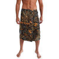Deer Hunting Skull Lavalava Autumn Leaves Rustic Brown and Orange Tones
