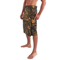 Deer Hunting Skull Lavalava Autumn Leaves Rustic Brown and Orange Tones