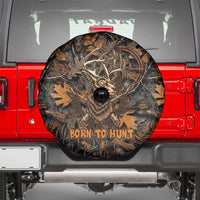 Deer Hunting Skull Spare Tire Cover Autumn Leaves Rustic Brown and Orange Tones