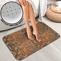 Personalized Deer Hunter Bathroom Set Antler Outline and Autumn Camouflage Hunting