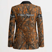 Personalized Deer Hunter Blazer Antler Outline and Autumn Camouflage Hunting