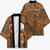 Personalized Deer Hunter Kimono Antler Outline and Autumn Camouflage Hunting