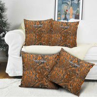 Personalized Deer Hunter Pillow Cover Antler Outline and Autumn Camouflage Hunting
