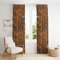 Personalized Deer Hunter Window Curtain Antler Outline and Autumn Camouflage Hunting