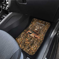 Personalized Buck Deer Hunting Car Mats American Flag Sunset Forest in Camouflage