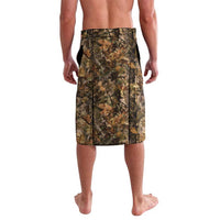 Personalized Buck Deer Hunting Lavalava American Flag Sunset Forest in Camouflage