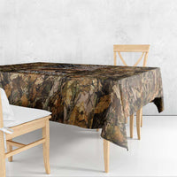 Personalized Buck Deer Hunting Tablecloth American Flag Sunset Forest in Camouflage