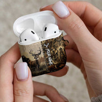 Personalized Born to Hunt AirPods Case Deer Hunting Lacing Detail and Camo Traditional