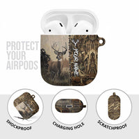 Personalized Born to Hunt AirPods Case Deer Hunting Lacing Detail and Camo Traditional