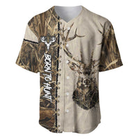 Personalized Born to Hunt Baseball Jersey Deer Hunting Lacing Detail and Camo Traditional