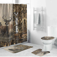 Personalized Born to Hunt Bathroom Set Deer Hunting Lacing Detail and Camo Traditional