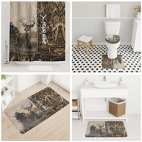Personalized Born to Hunt Bathroom Set Deer Hunting Lacing Detail and Camo Traditional