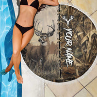 Personalized Born to Hunt Beach Blanket Deer Hunting Lacing Detail and Camo Traditional