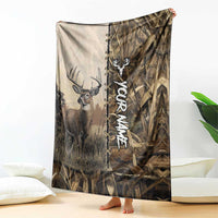 Personalized Born to Hunt Blanket Deer Hunting Lacing Detail and Camo Traditional