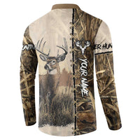 Personalized Born to Hunt Button Sweatshirt Deer Hunting Lacing Detail and Camo Traditional