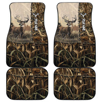Personalized Born to Hunt Car Mats Deer Hunting Lacing Detail and Camo Traditional