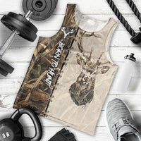 Personalized Born to Hunt Men Tank Top Deer Hunting Lacing Detail and Camo Traditional