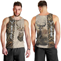 Personalized Born to Hunt Men Tank Top Deer Hunting Lacing Detail and Camo Traditional