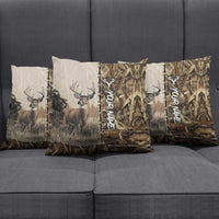 Personalized Born to Hunt Pillow Cover Deer Hunting Lacing Detail and Camo Traditional