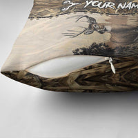 Personalized Born to Hunt Pillow Cover Deer Hunting Lacing Detail and Camo Traditional