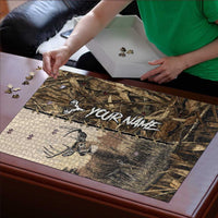 Personalized Born to Hunt Puzzle Deer Hunting Lacing Detail and Camo Traditional