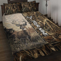 Personalized Born to Hunt Quilt Bed Set Deer Hunting Lacing Detail and Camo Traditional
