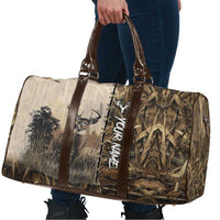 Personalized Born to Hunt Travel Bag Deer Hunting Lacing Detail and Camo Traditional