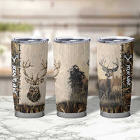 Personalized Born to Hunt Tumbler Cup Deer Hunting Lacing Detail and Camo Traditional