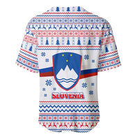 Slovenian Winter Baseball Jersey Ljubljana Dragon with Nordic Snowflakes and Alpine Vibes