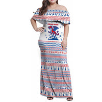 Slovenian Winter Family Matching Off Shoulder Maxi Dress and Hawaiian Shirt Ljubljana Dragon with Nordic Snowflakes and Alpine Vibes