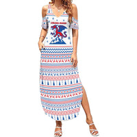 Slovenian Winter Family Matching Summer Maxi Dress and Hawaiian Shirt Ljubljana Dragon with Nordic Snowflakes and Alpine Vibes