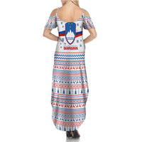 Slovenian Winter Family Matching Summer Maxi Dress and Hawaiian Shirt Ljubljana Dragon with Nordic Snowflakes and Alpine Vibes