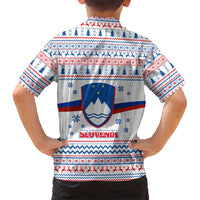 Slovenian Winter Hawaiian Shirt Ljubljana Dragon with Nordic Snowflakes and Alpine Vibes