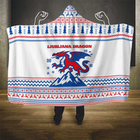 Slovenian Winter Hooded Blanket Ljubljana Dragon with Nordic Snowflakes and Alpine Vibes