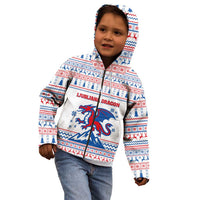 Slovenian Winter Kid Hoodie Ljubljana Dragon with Nordic Snowflakes and Alpine Vibes