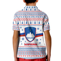 Slovenian Winter Kid Polo Shirt Ljubljana Dragon with Nordic Snowflakes and Alpine Vibes