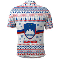 Slovenian Winter Polo Shirt Ljubljana Dragon with Nordic Snowflakes and Alpine Vibes