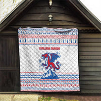 Slovenian Winter Quilt Ljubljana Dragon with Nordic Snowflakes and Alpine Vibes