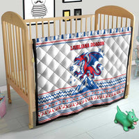 Slovenian Winter Quilt Ljubljana Dragon with Nordic Snowflakes and Alpine Vibes