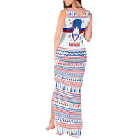 Slovenian Winter Tank Maxi Dress Ljubljana Dragon with Nordic Snowflakes and Alpine Vibes