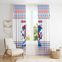 Slovenian Winter Window Curtain Ljubljana Dragon with Nordic Snowflakes and Alpine Vibes