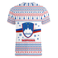 Slovenian Winter Women V-Neck T-Shirt Ljubljana Dragon with Nordic Snowflakes and Alpine Vibes