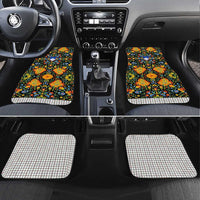 Slovenia Folk Art Car Mats Bright Floral Pattern with National Crest Emblem