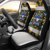 Slovenia Folk Art Car Seat Cover Bright Floral Pattern with National Crest Emblem
