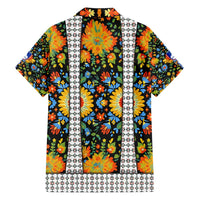 Slovenia Folk Art Family Matching Long Sleeve Bodycon Dress and Hawaiian Shirt Bright Floral Pattern with National Crest Emblem