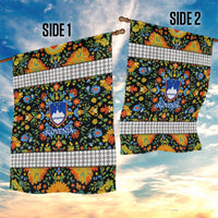 Slovenia Folk Art Garden Flag Bright Floral Pattern with National Crest Emblem