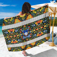 Slovenia Folk Art Sarong Bright Floral Pattern with National Crest Emblem