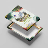 Triglav National Park Canvas Wall Art Mountain Landscape with Slovenia Crest and Folk Art Details