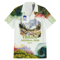 Triglav National Park Family Matching Mermaid Dress and Hawaiian Shirt Mountain Landscape with Slovenia Crest and Folk Art Details