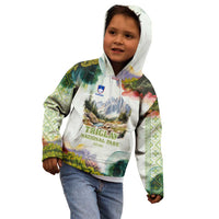 Triglav National Park Kid Hoodie Mountain Landscape with Slovenia Crest and Folk Art Details